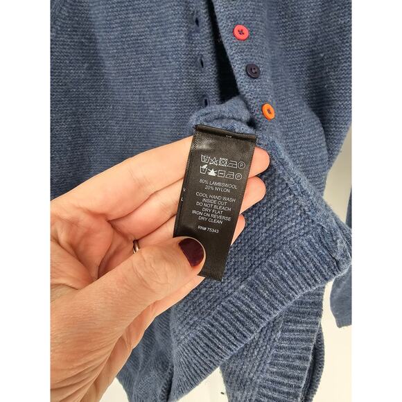 Blue Button-Up Women's Cardigan - Picture 4 of 5